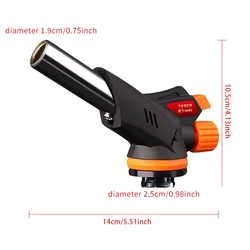 Portable Outdoor Flame Torch for Camping, Welding, and Kitchen Use (Orange)