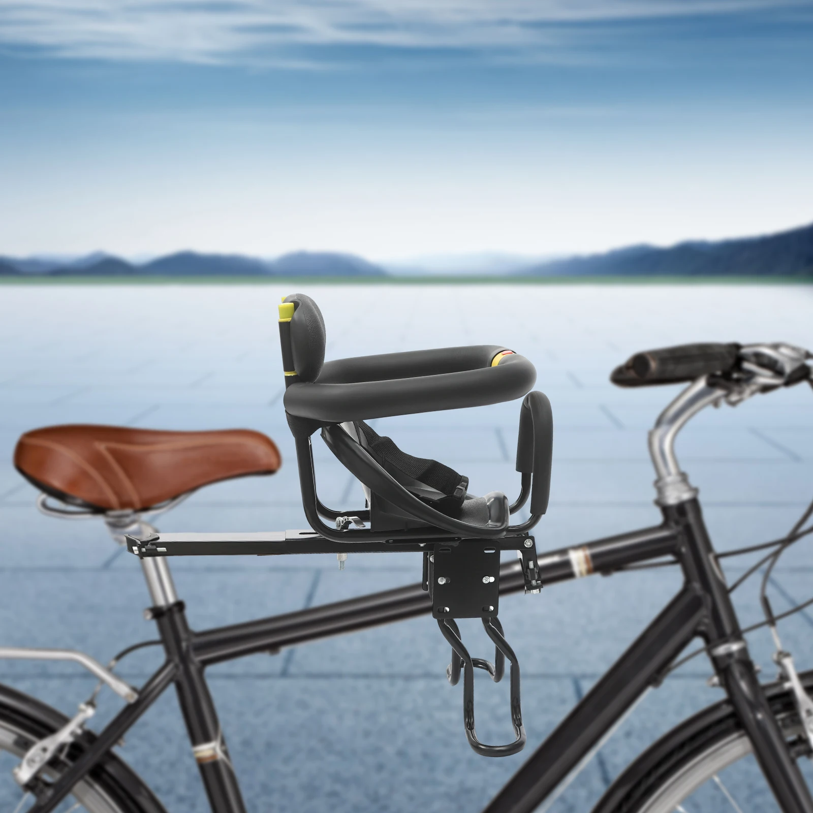 Child Bike Seat Universal Front-mounted Adjustable Max 35kg Load Capacity
