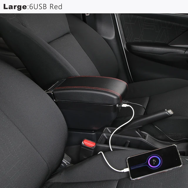 Auto Armlehne Box Doppel Schicht Vorne Mitte Konsole Schwarz Leder mit Lade  USB Ports Für Ford Focus 2 Mk2 2005-2011 - AliExpress