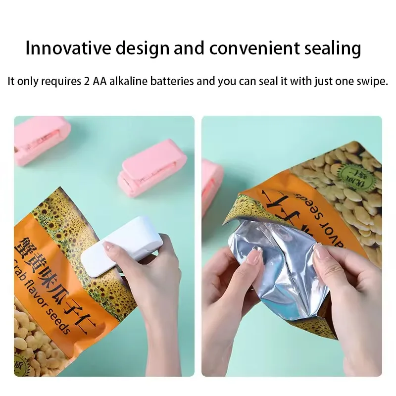 Mini Sealer Kitchen Gadget Sealing Machine Mini Plastic Package Sealer Food Close Storage Bags Clips Heat Bag Sealer Portable