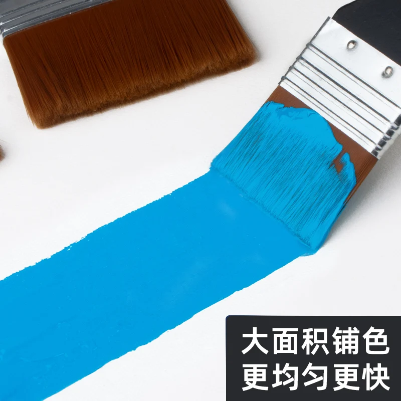 PHOENIX Flat Art Paint Brushes 1/3/5/8 Pcs Nylon Painting Brushes for Gesso, Acrylic, Watercolor, Wood, Wall, Furniture-Brush 3