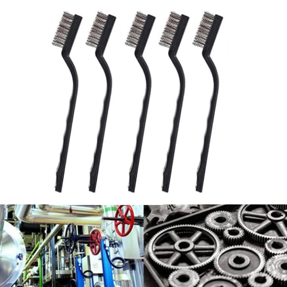 

5pcs Small Wire Brush Set Stainless Steel Wire Brush Nylon Cleaning Polishing Brush Rust Removal DIY Paint Rust-Remover Tool