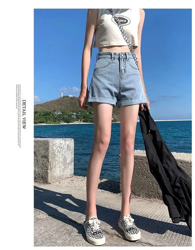 nike pro shorts Chic Streetwear High Waist Shorts Denim De Mujer Pocket Summer Short Jeans Feminino Women Gray Pants Sexy Hot Girls Estate Donna women's swim shorts