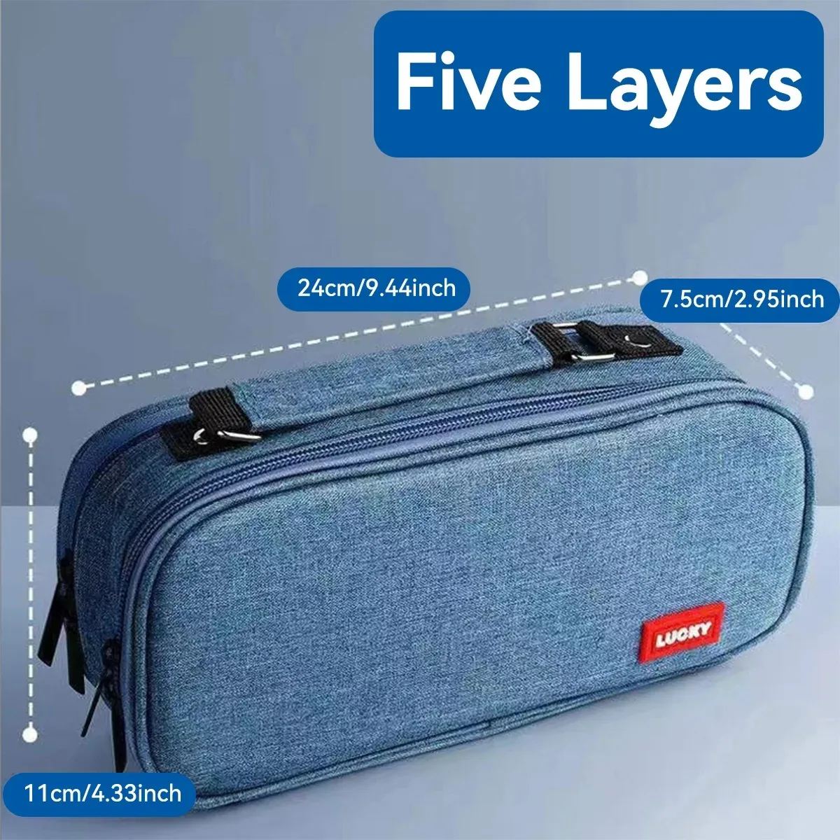 Pen Storage Bag Pencil Case 5 Layer Large Capacity Study Supplies Simple Student Stationary Boxes pencil cases,pen storage bag,stationery box