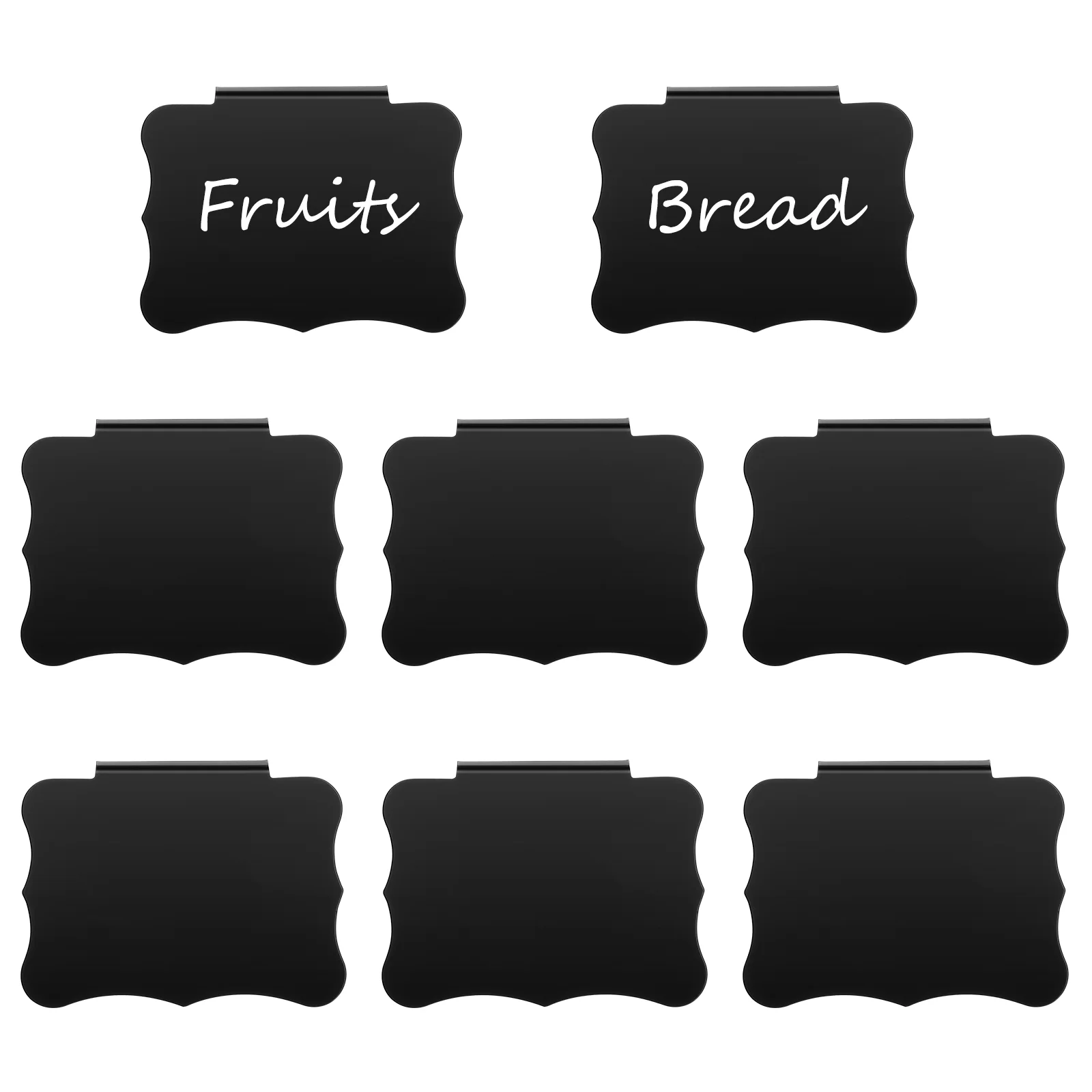 

8Pcs Basket Bin Labels Clips Chalkboard Labels Hanging Clip Labels Erasable Board for Fruits Vegetables Breads Foods