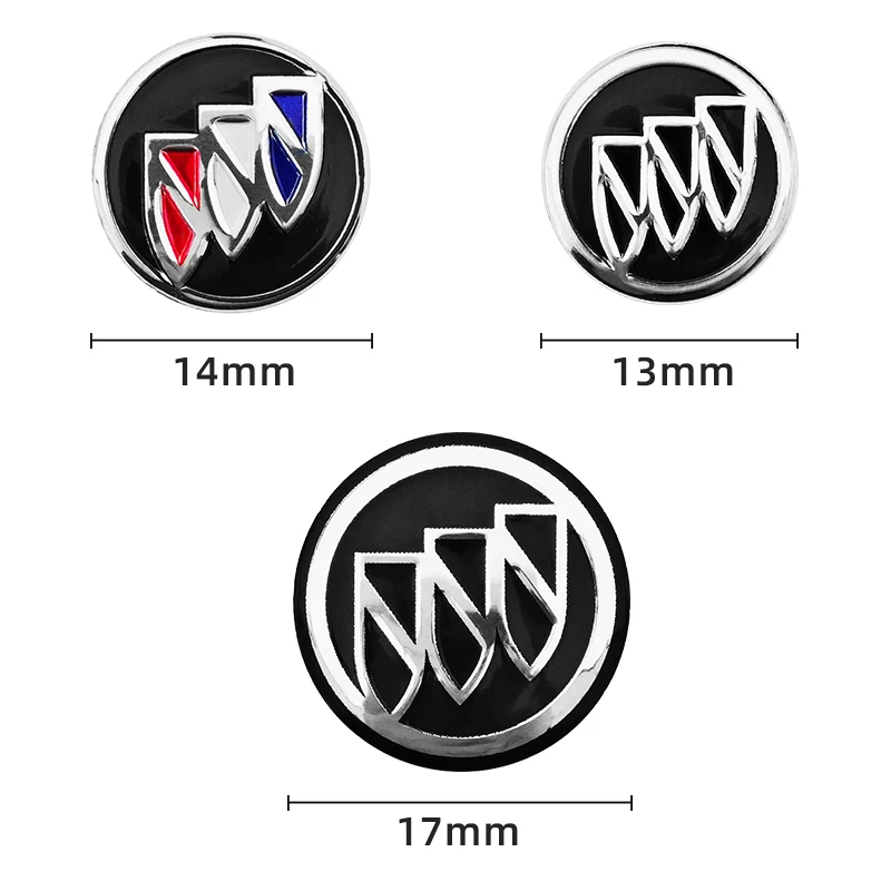 13mm/14mm/17mm 알루미늄 엠블럼 심볼 로고 스티커 자동차 키 리모컨 케이스 뷰익 라크로스 리갈 베라노 엑셀 GT XT 엔비전용