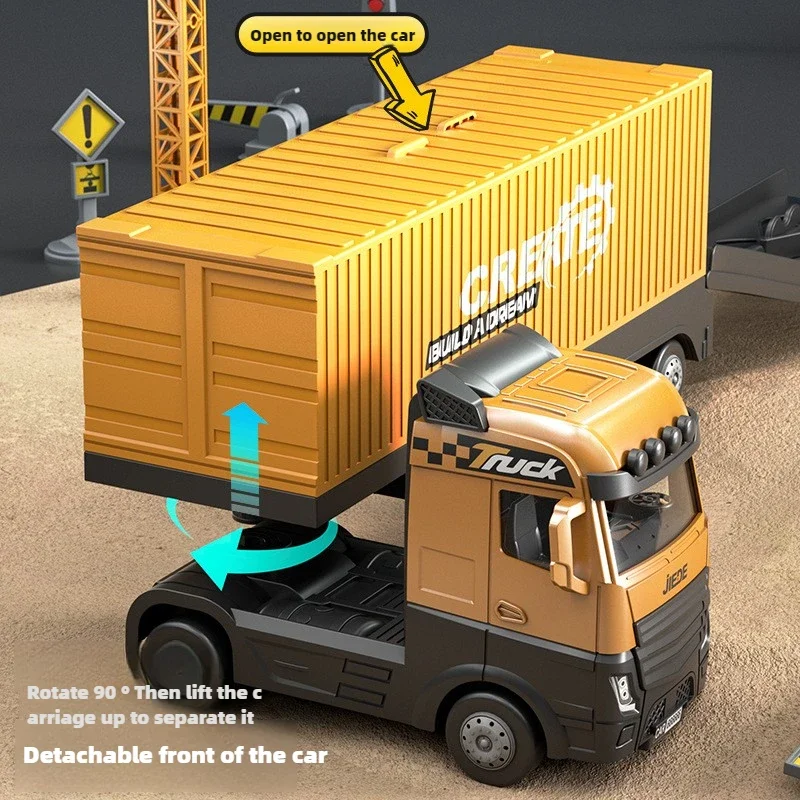 Children's container container truck Alloy engineering excavator crane truck set storage toy car