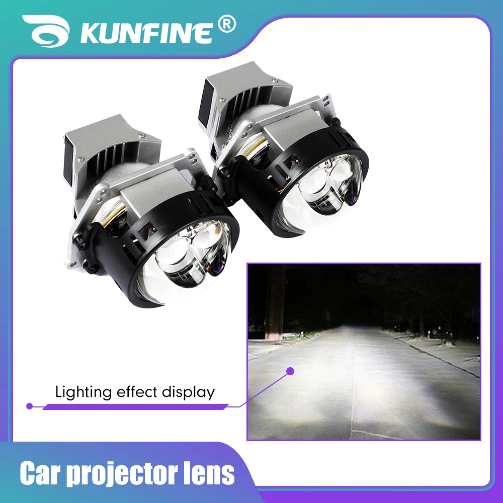 

Pair of Bi-Xenon HID Car Fog Light Projector Lens Kit Car Headlight High Low Beam White Light