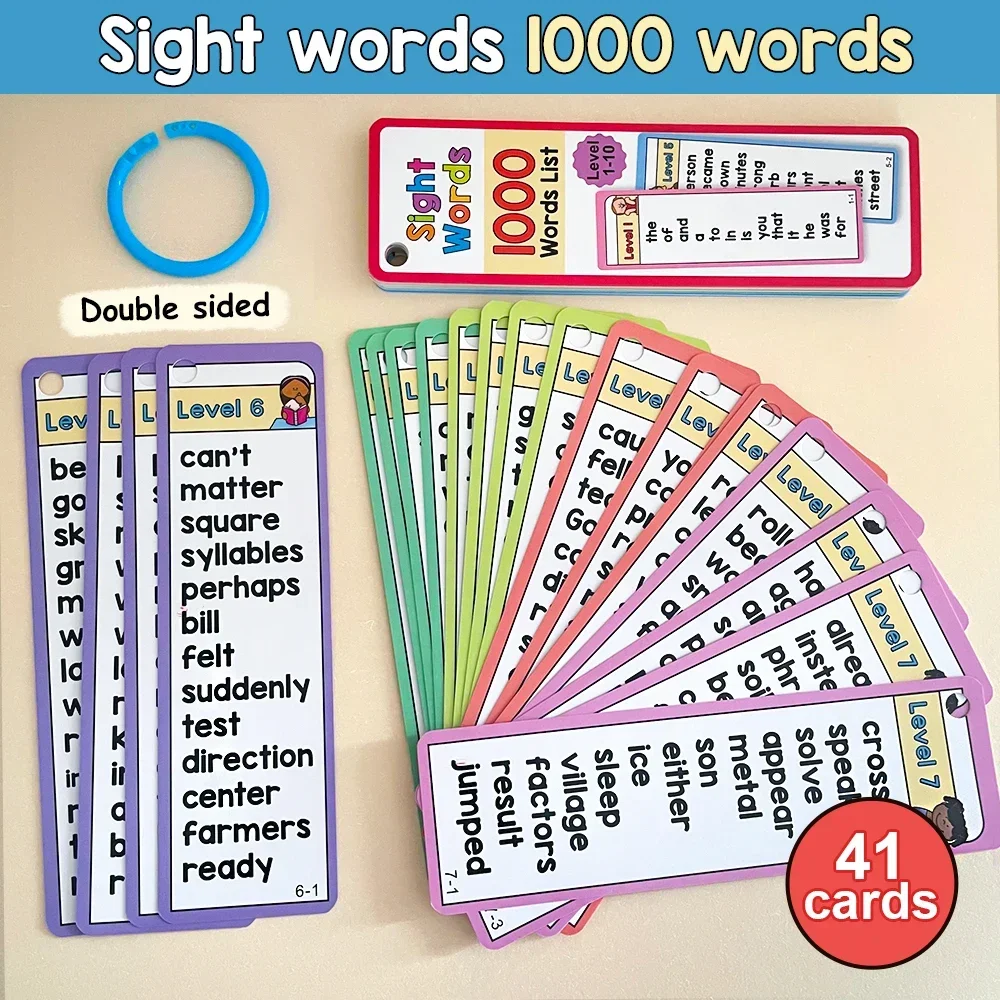 1000 Sight Words Flashcards Dolch Words List Flash Cards High Frequency Word Lists, ESL Teaching Materials for Primary School 2