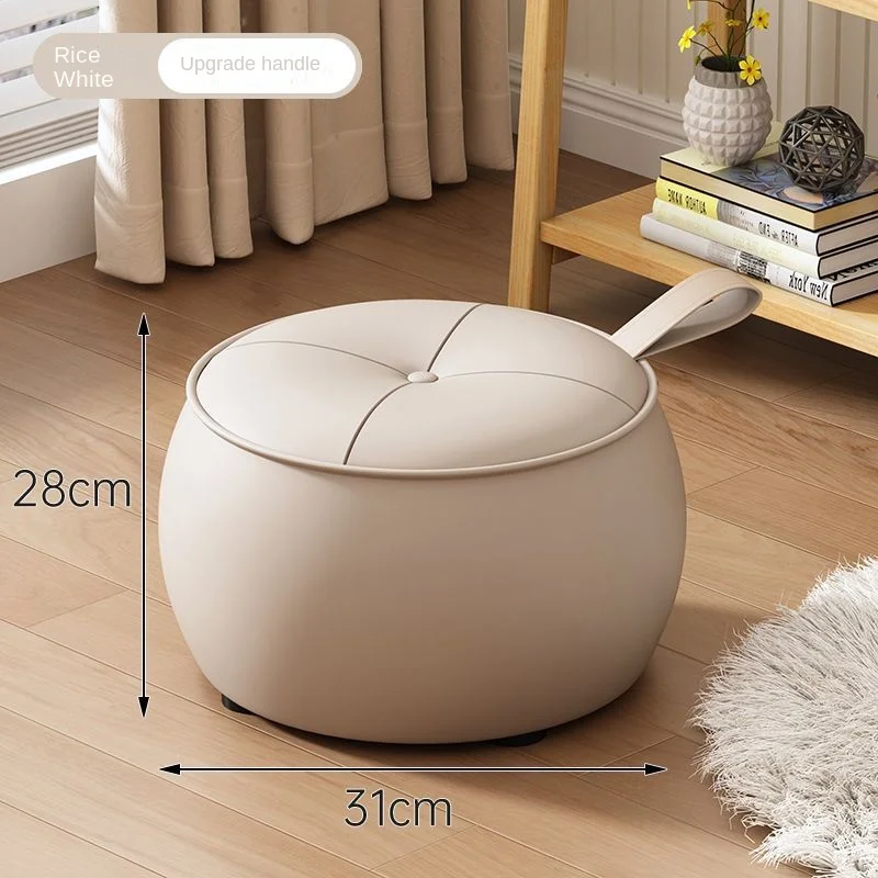 Stool Household Low Stool For Shoes Round Stool Light Luxury Sitting Block Living Room Sofa Coffee Table Simple Pumpkin Stool