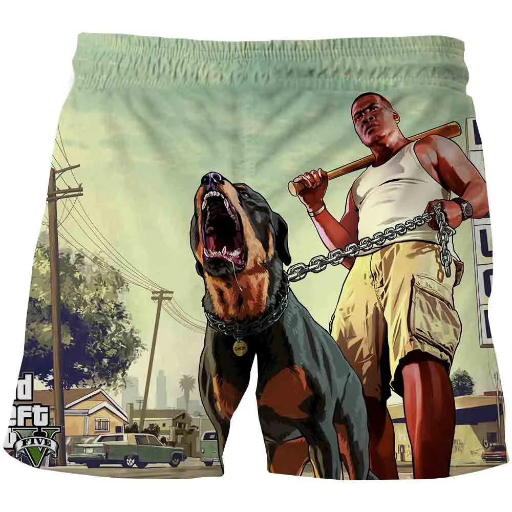 

Summer Men/Women Casual Shorts GTA 5 Grand Theft Auto Game 3D Print Swimming Trunks Fashion Beach Pants Boys Swimwear