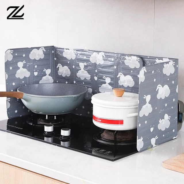 Kitchen Oil Splash Guard Wall Foil Protector Stove Cover Removable Baffle  Scree