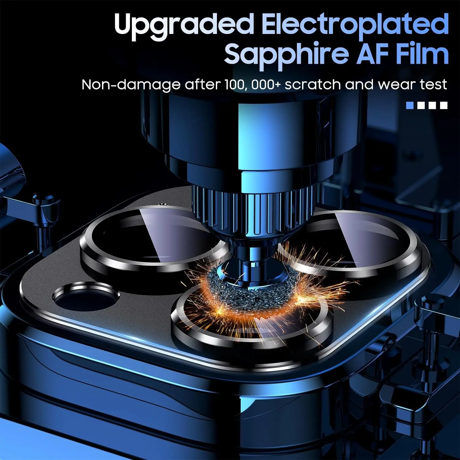 Premium Black Titanium Camera Lens Protector with Tempered Glass Cover