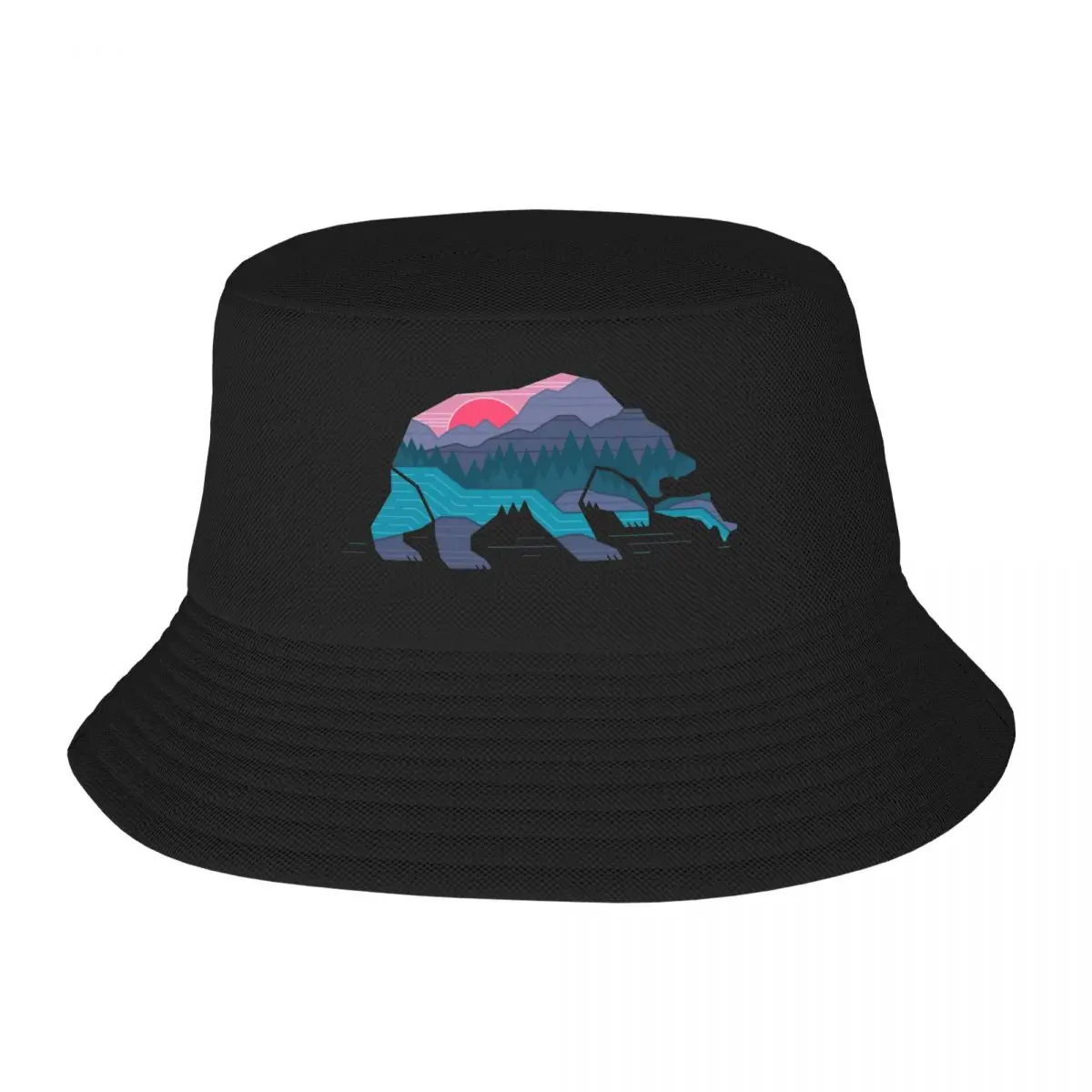 

Bear Country Spring Reversible Bob Bucket Hats Cotton Fisherman Caps Girl Boy Outdoor Sport Chapeau Bob Hat