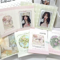 10Pcs Korean Ins Spring Field Folding Card Back Kpop Star 3 Inch Photo Card DIY Packing Material Kawaii Card Message Fixed Board 1