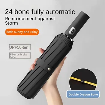 24 Bones 106cm Automatic Umbrella for Men and Women Outside Large Folding Rain 1