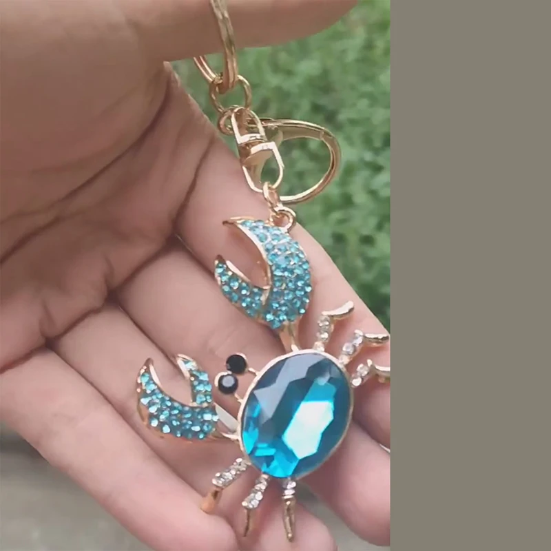 Adorable Turtle Keychain with Shiny Gemstones Stylish Key Chains Bag Accessory for Ladies and Teens