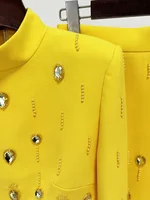 طقم بدلة نسائية مرتفعة في الشارع ، ياقة قائمة ، توبات قصيرة بسحاب ، تنورة طويلة ، أحدث المصممين ، 2: way 1