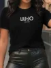 LIU JO Women's T-Shirt Leisure Fashion Short Sleeve Tees High Quality Luxury Brand T-shirt Summer Streetwear Y2k Tops t shirt