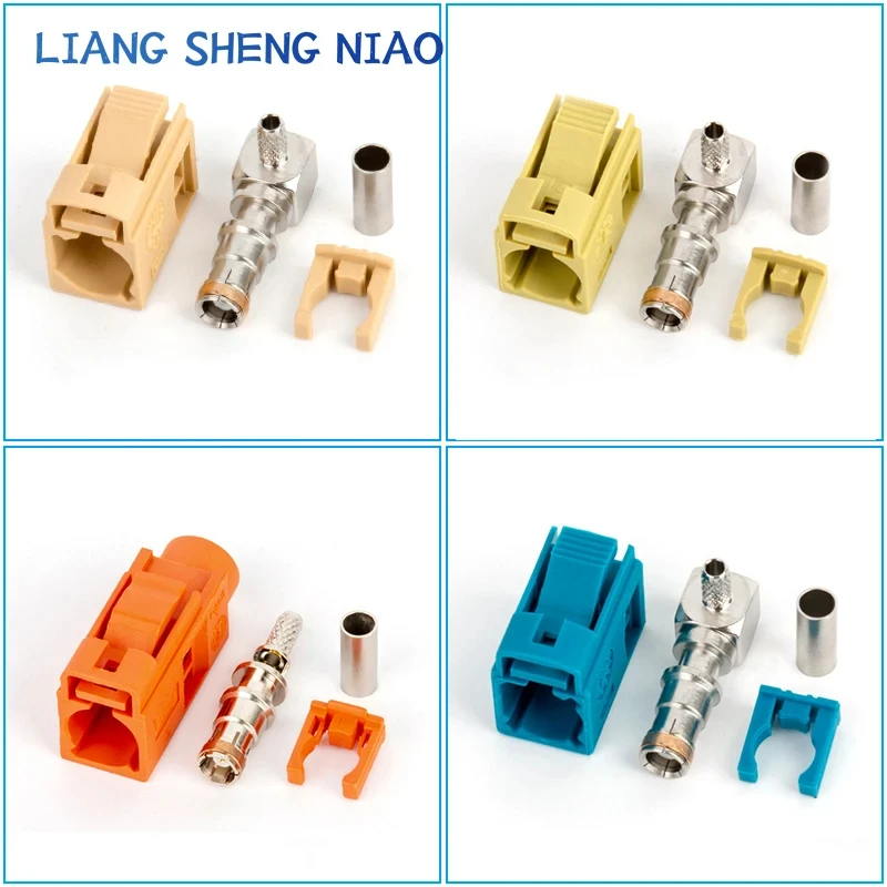 FAKRA Bend SMB-KW female elbow inner bore short body automotive connector ABCDEFGHIKZ model color