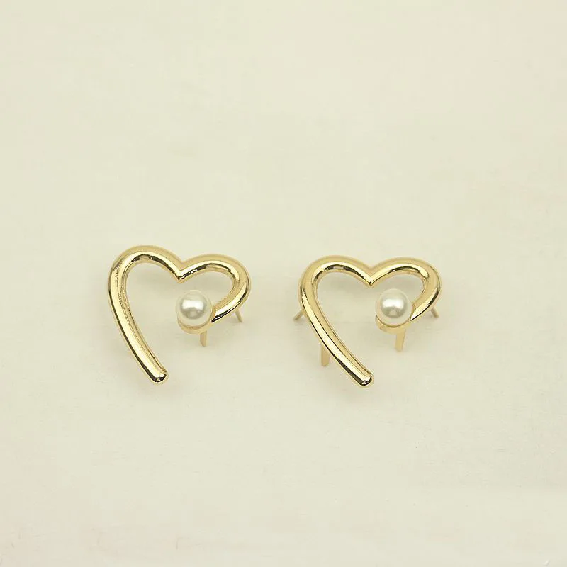 30pcs Metal Heart Pearl Deco Feet Hardware for Shoes Bag Decorative Buckles DIY Luggage Clip Button Clothing Sewing Accessories