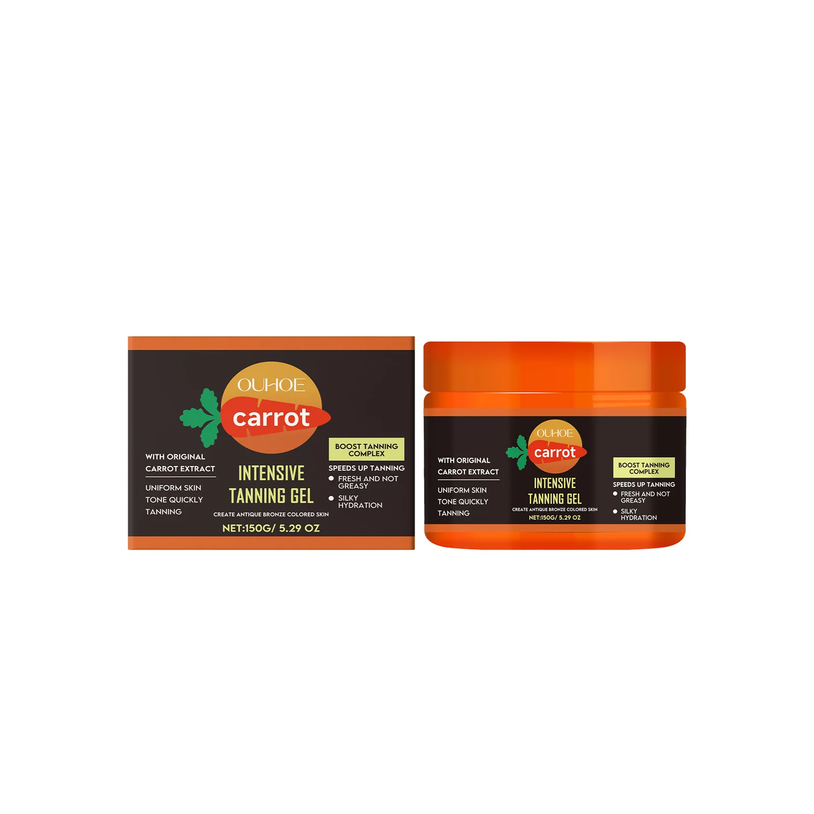 Hydrating Carrot Bronzing Gel – Lightweight, Fast-Absorbing, Moisturizing Sunless Tan Enhancer