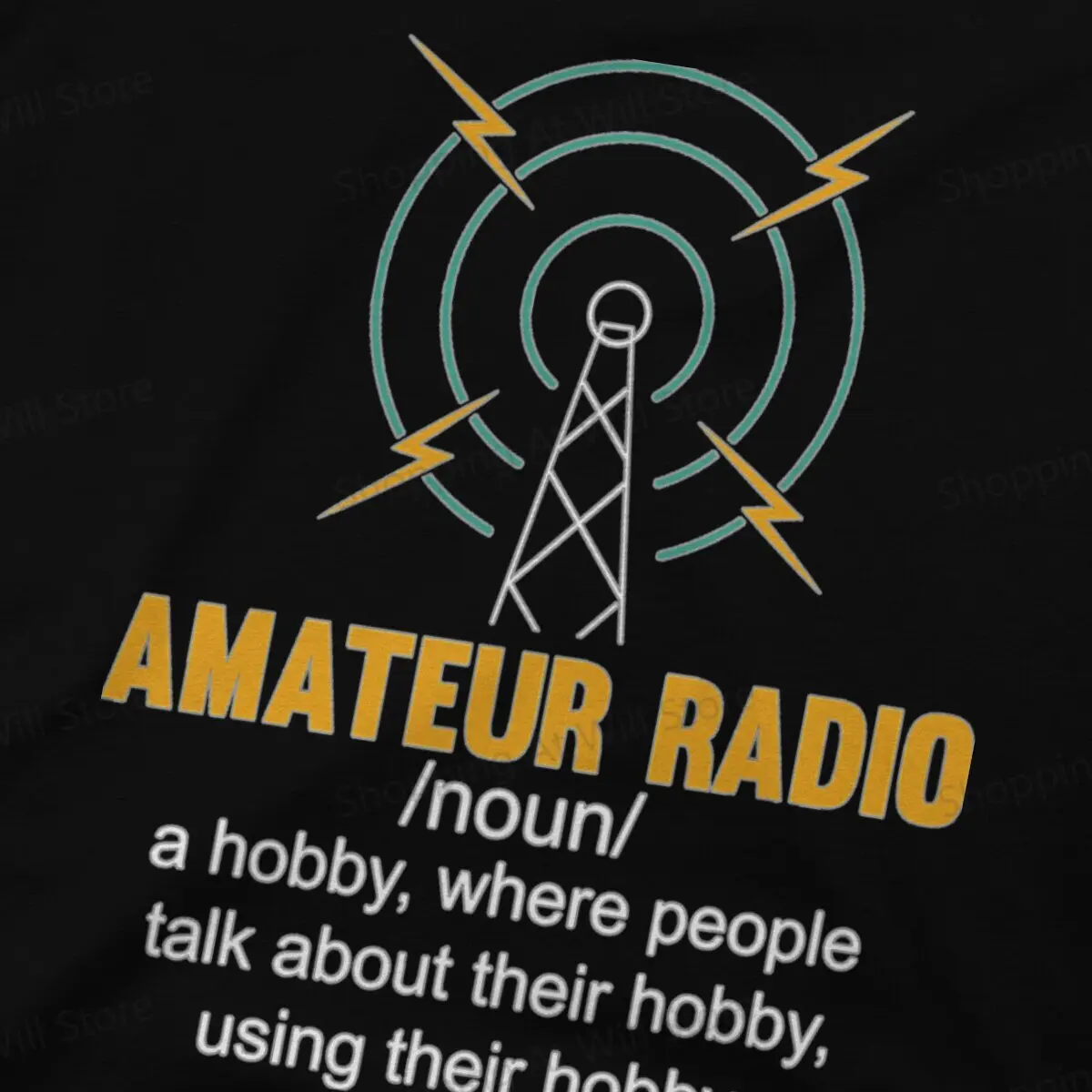 100% Cotton Amateur Radio Definition Funny T-Shirt - Unisex O-Neck Short Sleeve