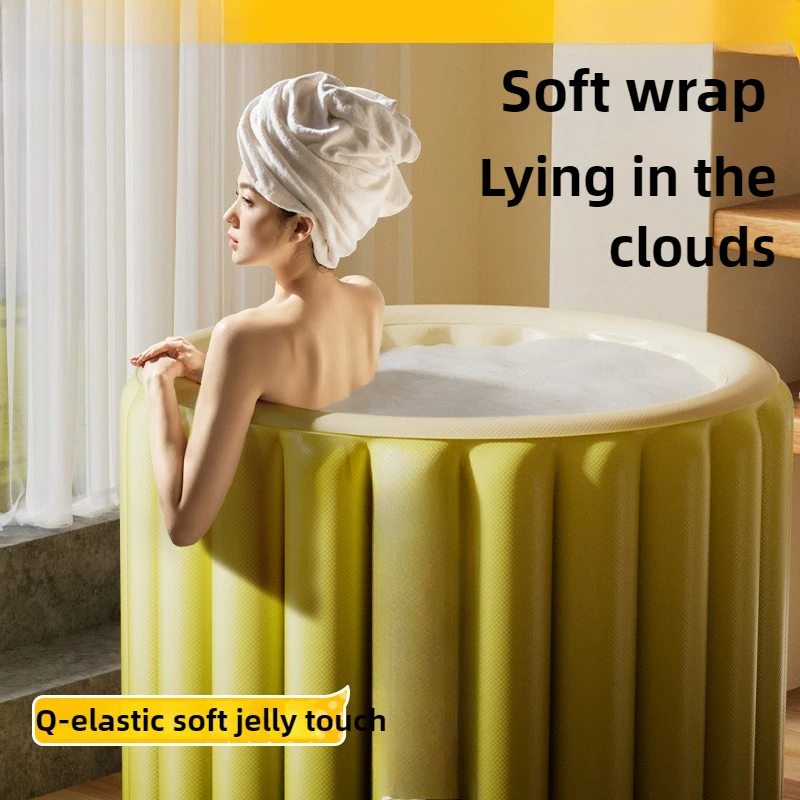 Folding Bath Tub Automatic Inflatable Cloud-shaped Bath Bucket Suitable for Adult Body Bathing Wireless Charging Pump