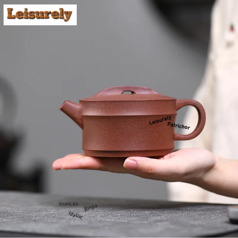 320ml Antique Yixing Purple Clay Teapots Handmade Large Caliber Pot Raw Ore Peach Blossom Mud Kettle Chinese Zisha Tea Set Cafes