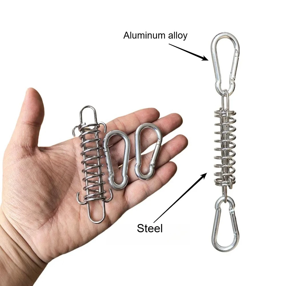4/6Pcs Camping Tent Wind Rope Spring Buckle Tent Tensioner Deck Pegs Carabiner Clips Awning Tightener Fixed Hook