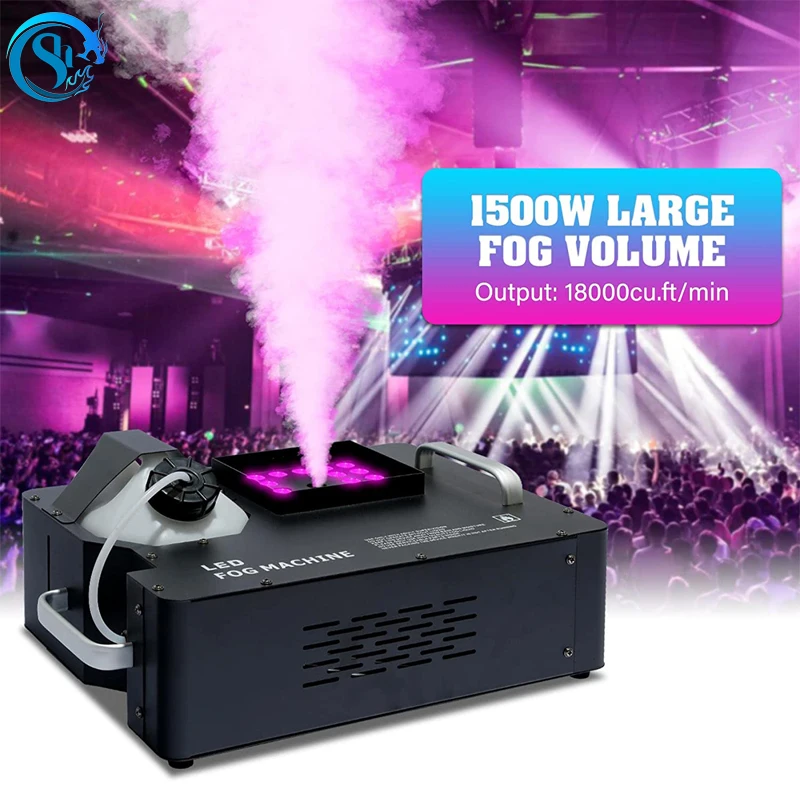 1500W DMX Fog Machine Vertical Smoke Machine Professional Fogger with LED Light RGB For Stage Equipment Hot Sale