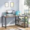Reversible Industrial L-Shaped Desk with Storage Shelves 3