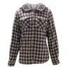 Women'S Winter Jacket Plaid Shacket Jacket Long Sleeve Button Down Fleece Hooded Jackets Korean Reviews Many Clothes 4