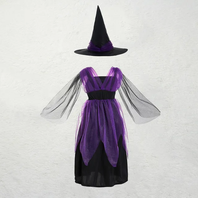 Halloween Da Paura! Costume Pipistrello Per Bambina Con Tutù E Accessori - Vestito Viola, Cerchietto E Borsetta Per Dolcetto O Scherzetto