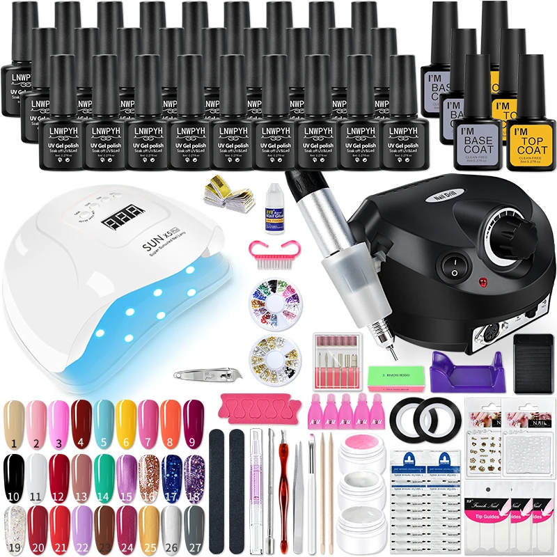 Poly Nail Gel Kit with UV LED Lamp and Gel Nail Polish Set