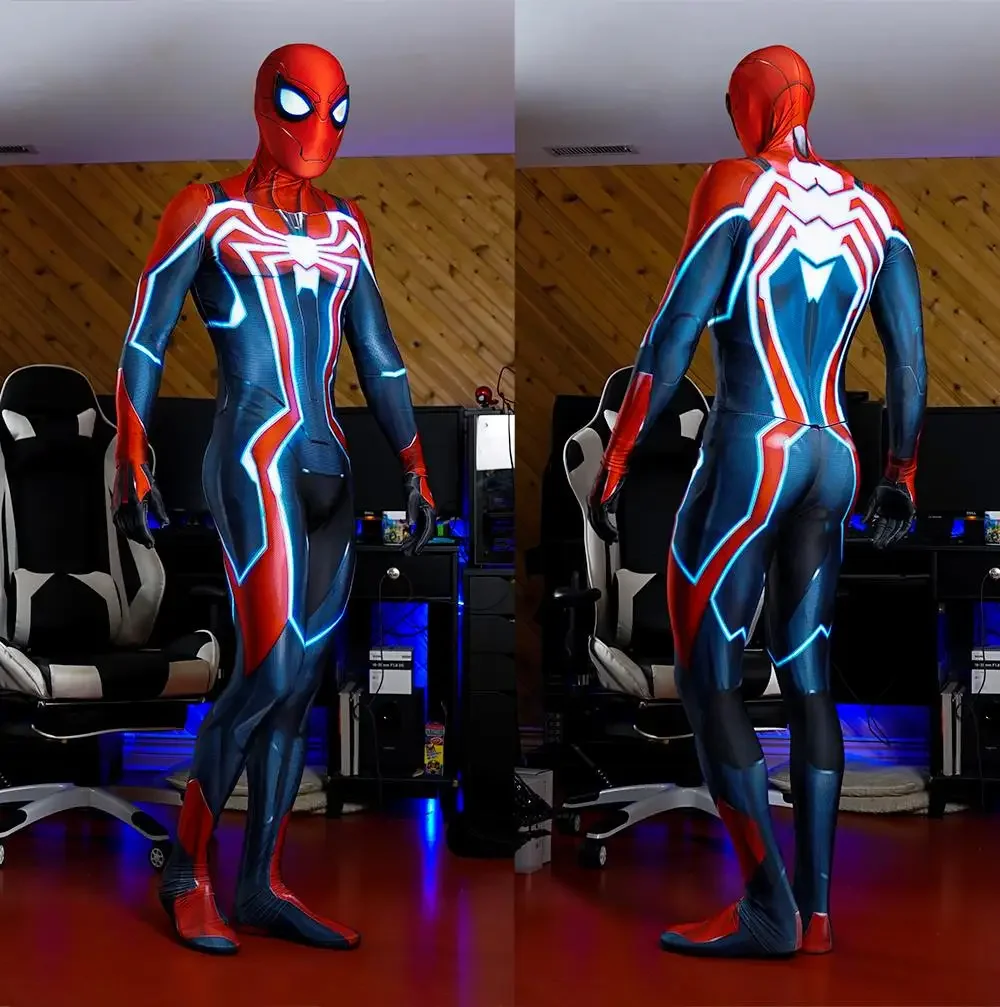 

Halloween Spiderman PS4 Game Superhero Cosplay Costume Boys Men Bodysuit Zentai Full Body Suit Adult Kids Party Jumpsuit