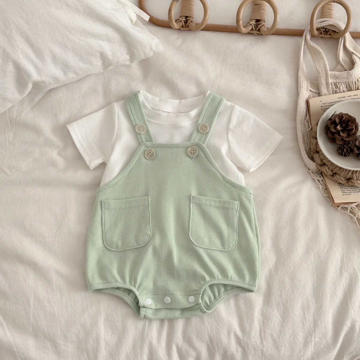 New Baby Clothes  Summer Newborn Boys Girls Rompers Short-Sleeved Harness Infant Clothes Suitable for babies aged 0-18 months - 6
