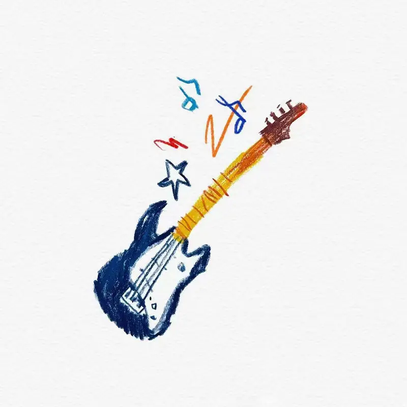 

Тату-наклейка на бас-гитару для мужчин и женщин, водостойкая