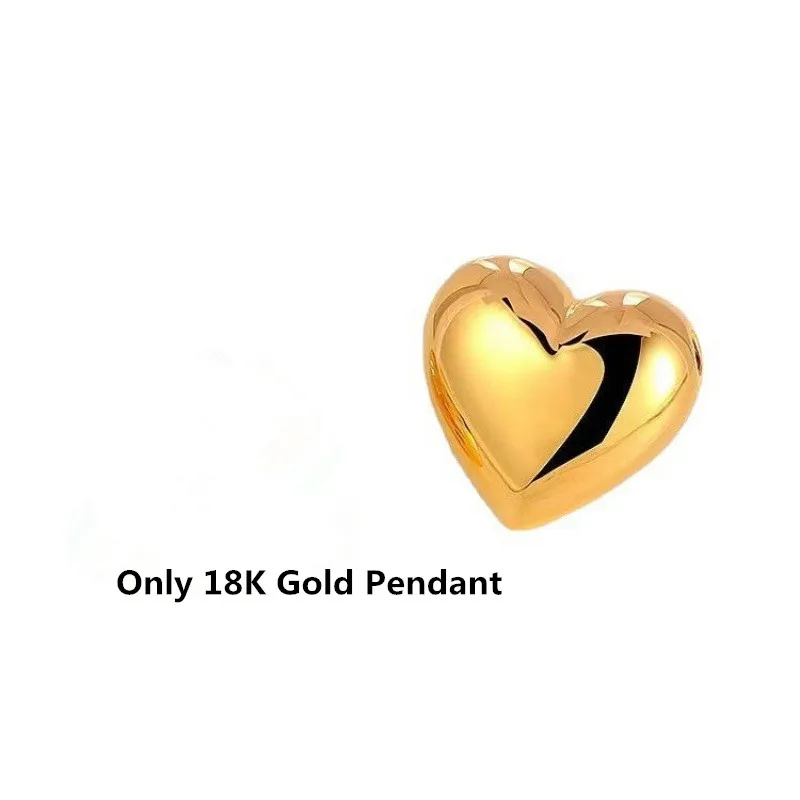 SMILE Real 18K Gold Heart shaped Pendant Necklace Pure AU750