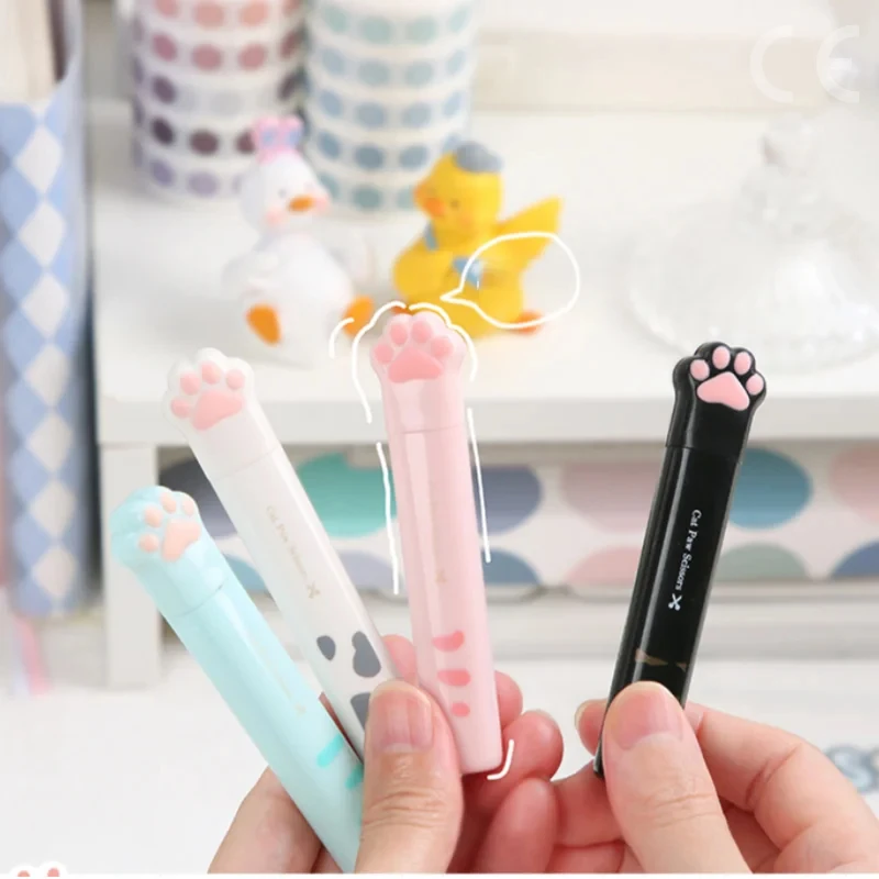Portable Scissors Cutter Stationery Scissors Kawaii Cat Claw Scissors Portable Cute Small Scissors Student Office Multi-functional Tiny Stationery