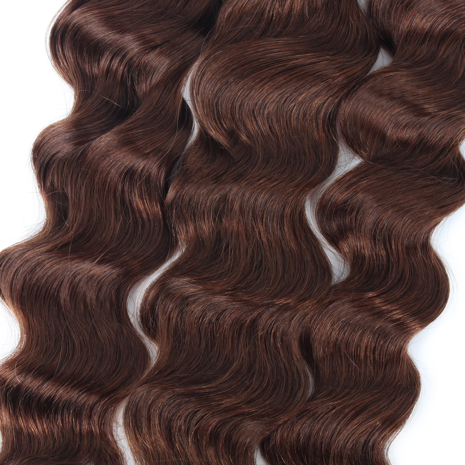 #4 Brown loos Wave Bundles Brazilian Human Hair Weave Bundles Hair Extension 3/4 Remy human hair virgin hair