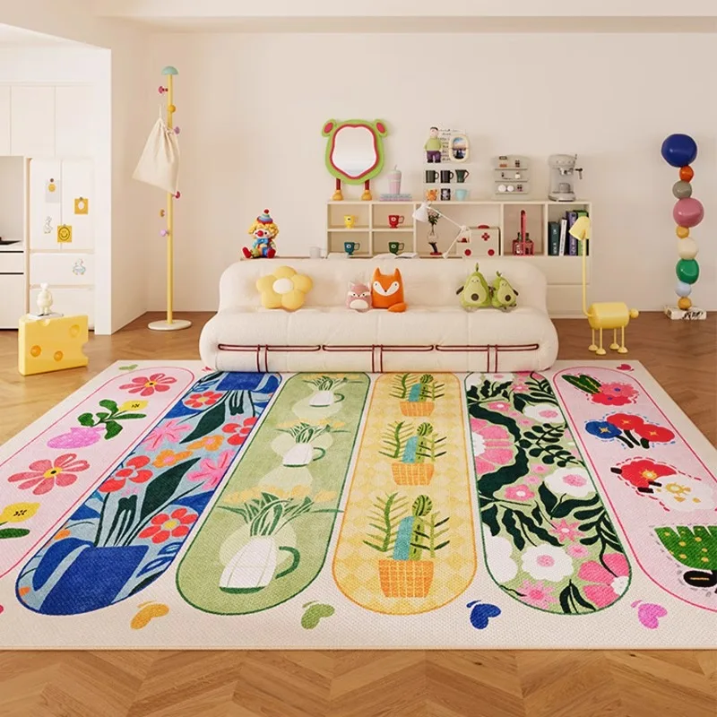 Creative Colorful Living Room Carpet Large Area Art Abstract Painting Bedroom Rug Fashionable High-end Coffee Table Mat Alfombra