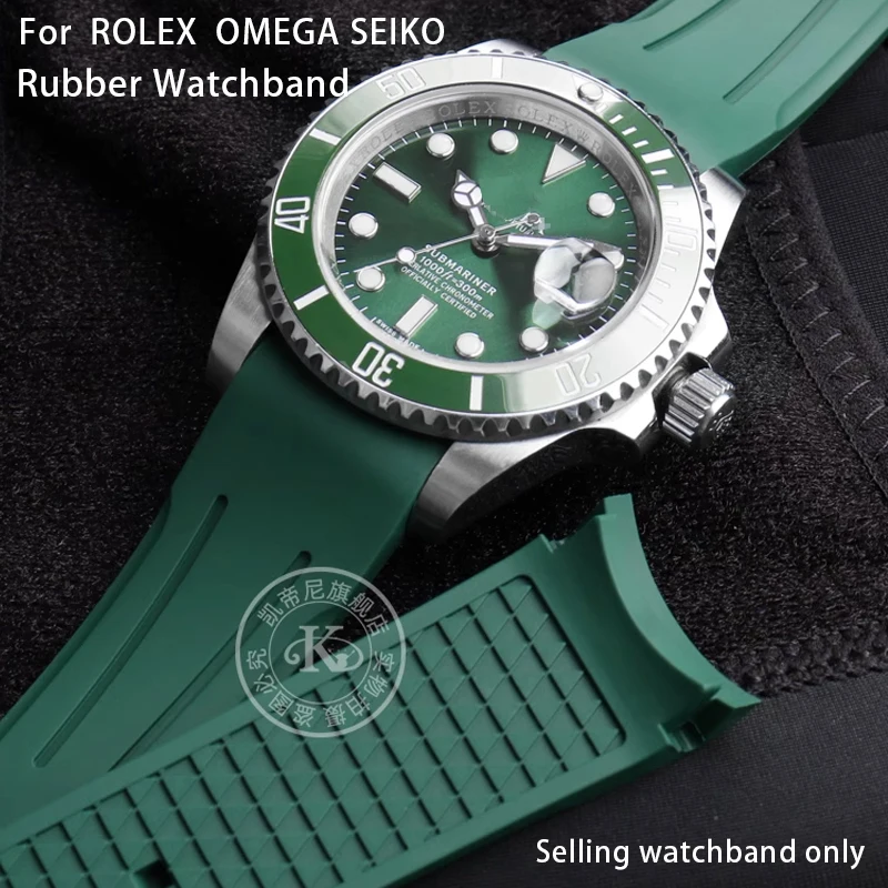 20Mm 21Mm 22Mm Per Rolex Green Water Ghost/Omega Ippocampo/Seiko Fluoro Cinturino In Gomma Guzun Jiaolong Cinturino Per Orologio In Silicone