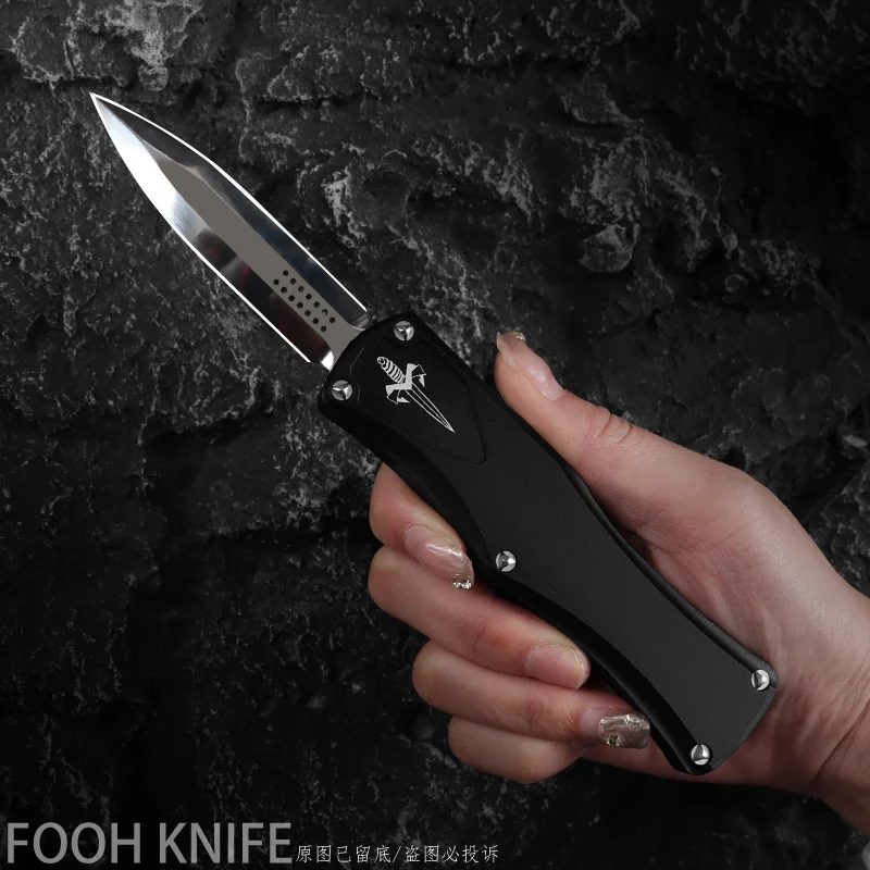 

Mirror Surface HERA Knife MICRO OTF TECH Tactical Pocket Knife D2 Blade CNC T6 Aluminum EDC Self Defense Combat Pocketknife