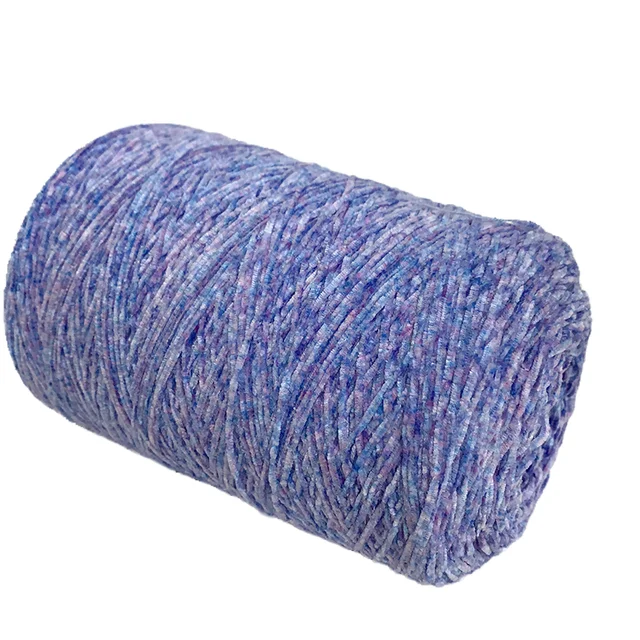 high quality segmental dyeing chenille silk cotton blended yarn