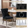 5 Piece Glass Dining Table Set, 51" Rectangular Glass Table and 4 Velvet Upholstered Chairs, Glass Dining Table Set for 4 6