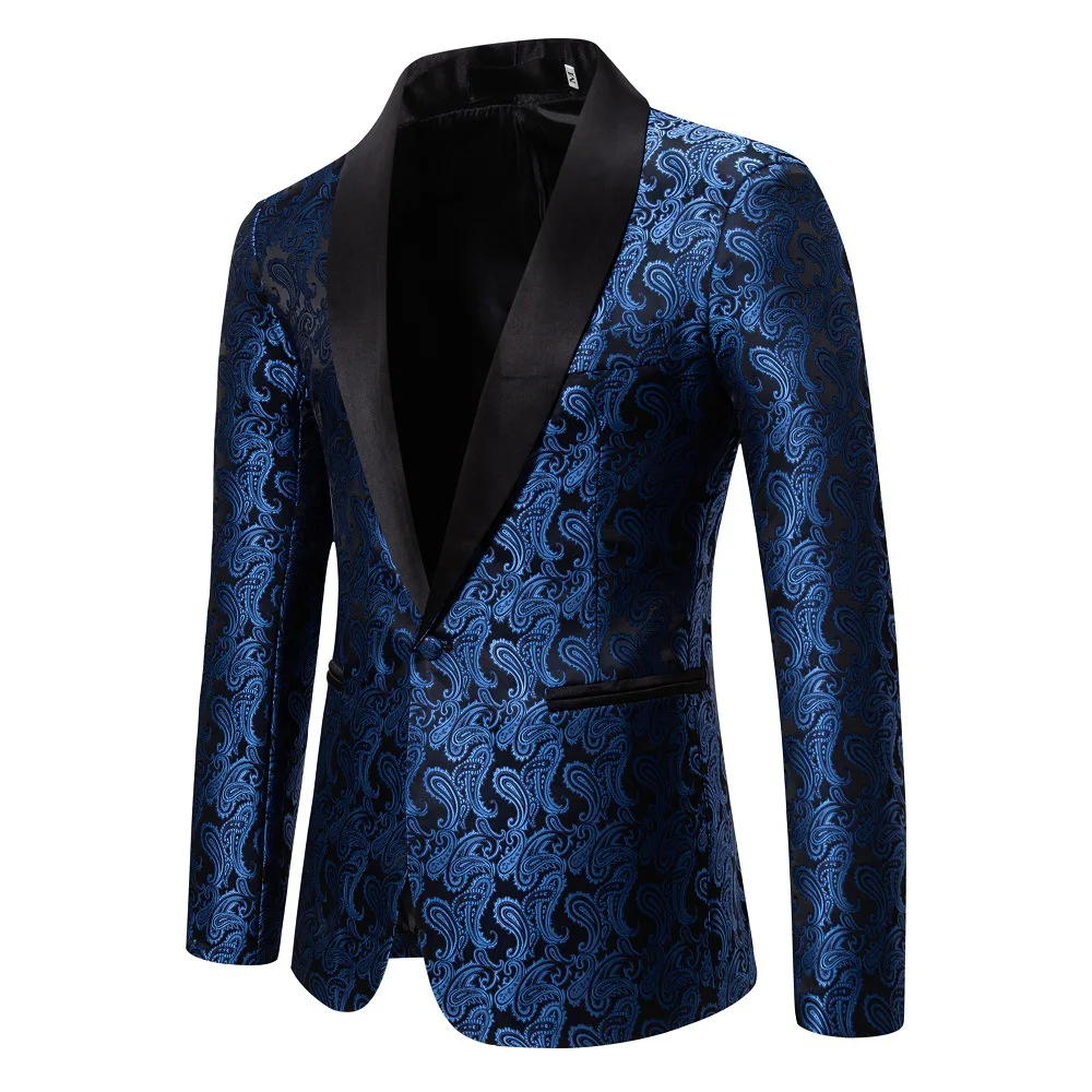 Men's Cashew Flower Blazer Wedding Party Dress Jacket Red White Blue Black S M L XL XXL mens blazer