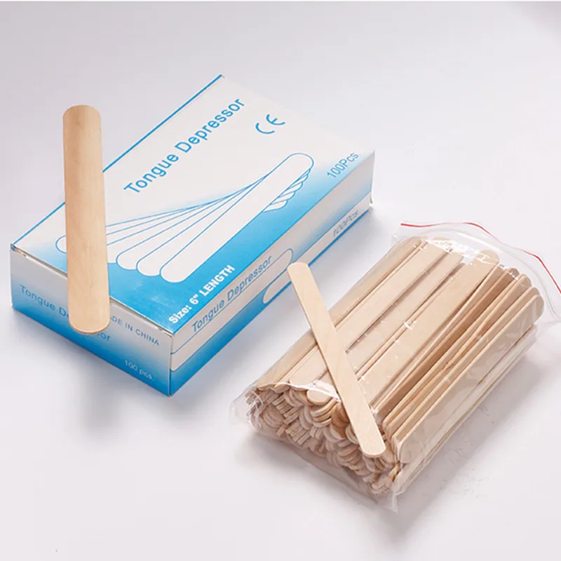 50Pcs Disposable Tongue Depressor Small Waxing Sticks Wooden Wax