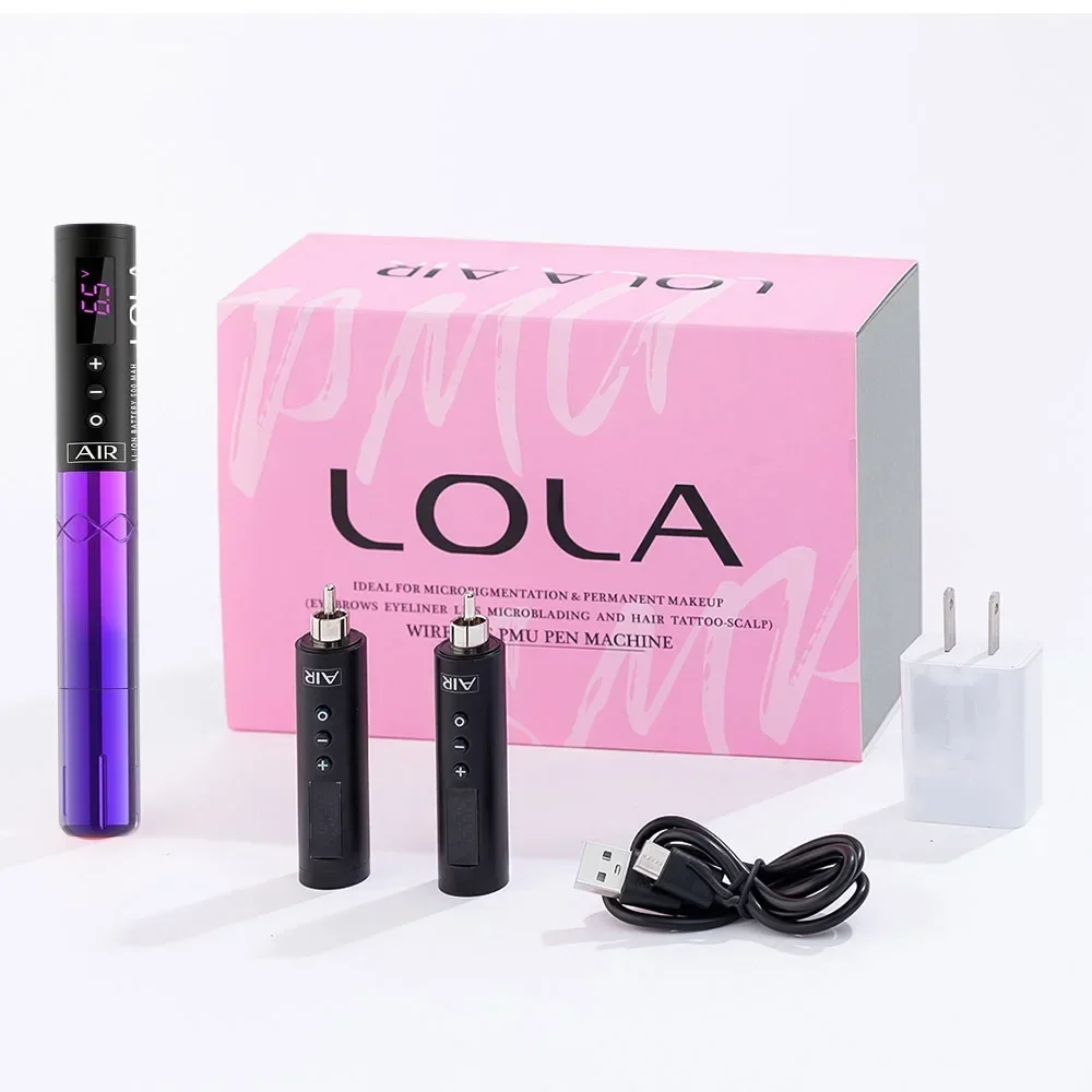 EZ POPU LOLA AIR  wireless permanent makeup machine smp tattoo pen machine wireless with 3 rechargeable batteries pack