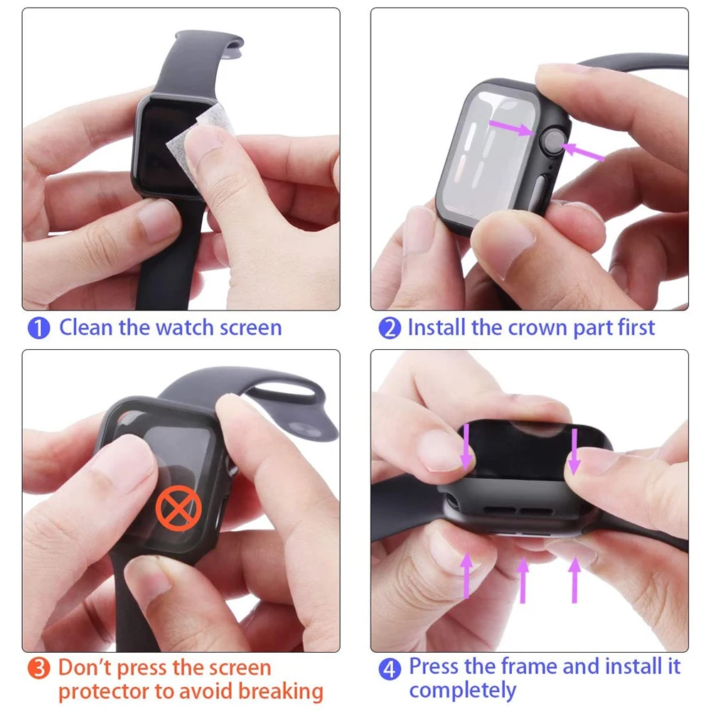 Glass+Watch Cover for Apple Watch Case 41mm 45mm 40mm 44mm 42mm 38mm Matte Bumper+Screen Protector for Iwatch SE 7 6 5 4 3 2 1 Glass+Watch Cover for Apple Watch Case 41mm 45mm 40mm 44mm 42mm 38mm Matte Bumper+Screen Protector for Iwatch SE 7 6 5 4 3 2 1